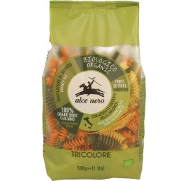 ALCE NERO fusilli tricolore blé dur clair 500 g