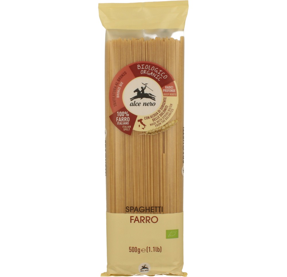 ALCE NERO spaghetti épeautre clair 500 g ALCE NERO spaghetti épeautre clair 500 g