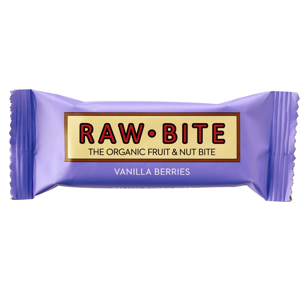 RAW BITE Barre crue baies-vanille 50 g RAW BITE Barre crue baies-vanille 50 g