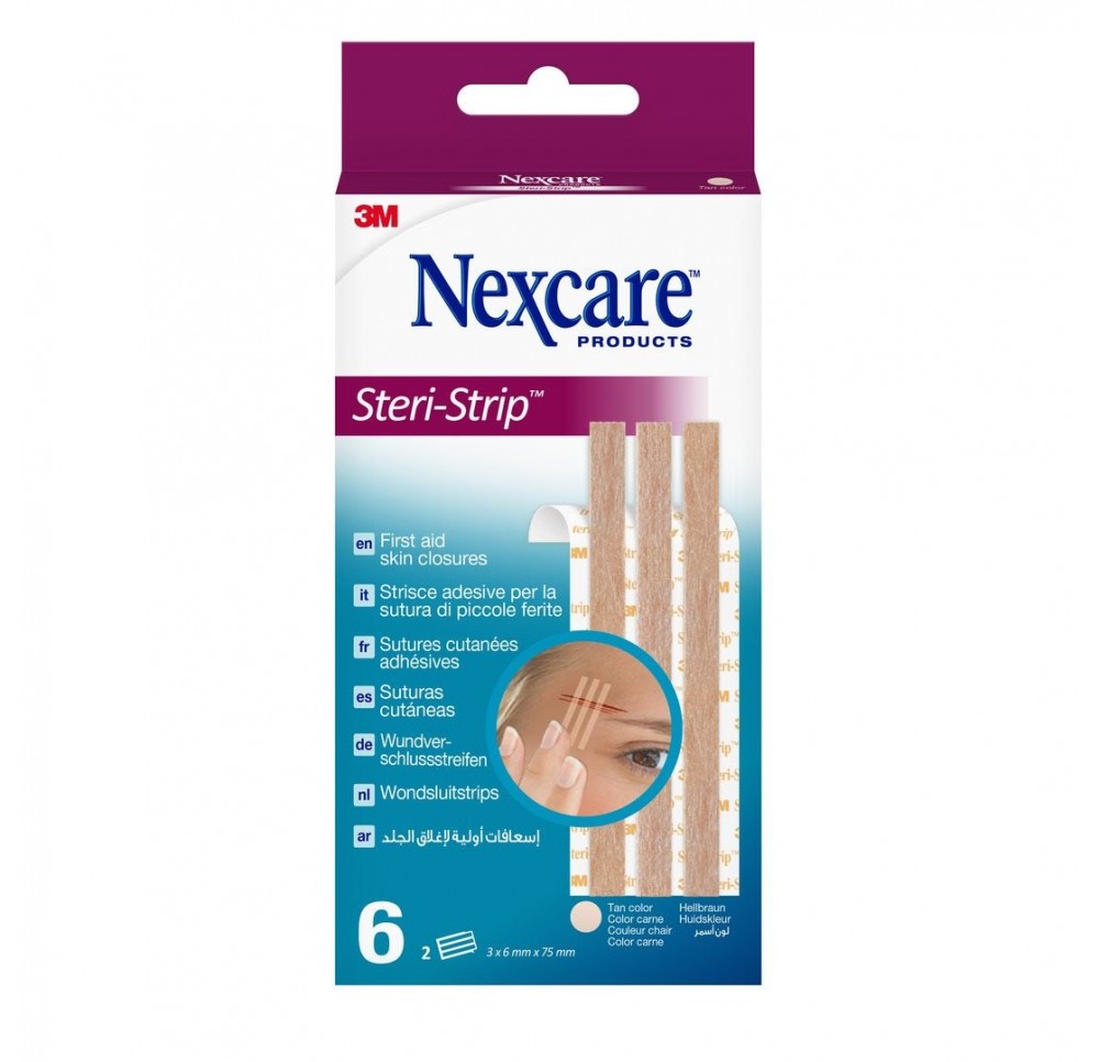 3M NEXCARE Steri Strip 6x75mm beige 6 pce