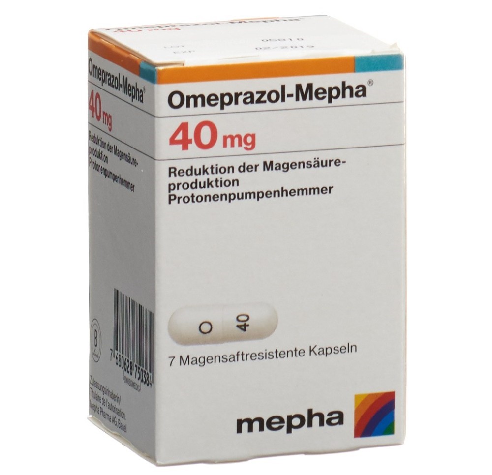 OMEPRAZOL Mepha caps 40 mg bte 7 pce OMEPRAZOL Mepha caps 40 mg bte 7 pce