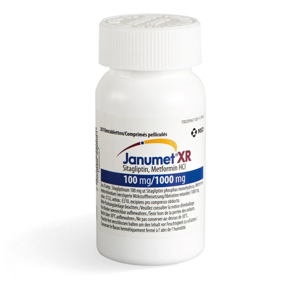 JANUMET XR cpr pell ret 100/1000 mg fl 28 pce