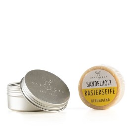 HASLINGER bois sand savon barbe boîte métall 60 g