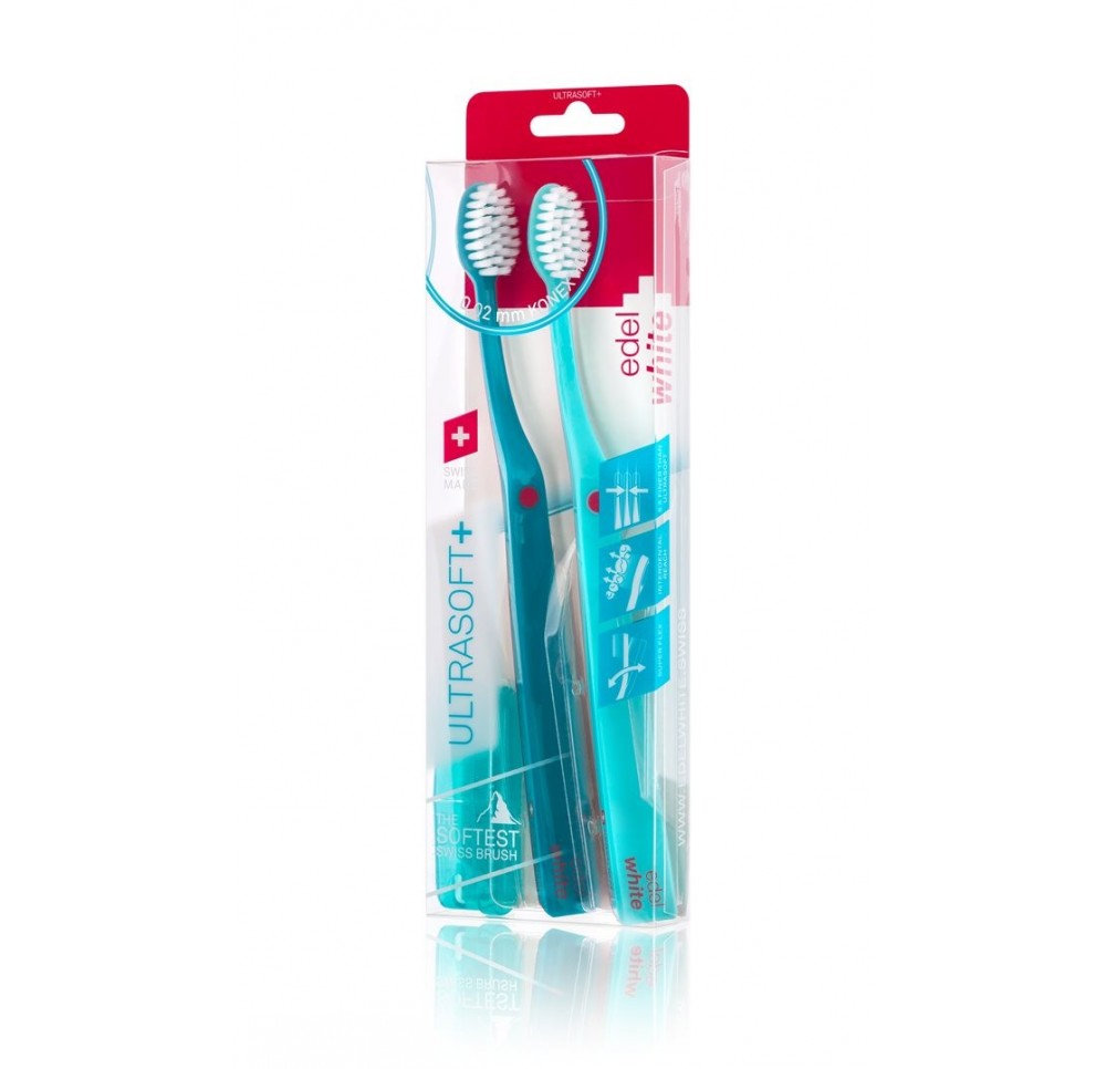 EDEL+WHITE Flosserbrush brosse dents ult duo 2 pce