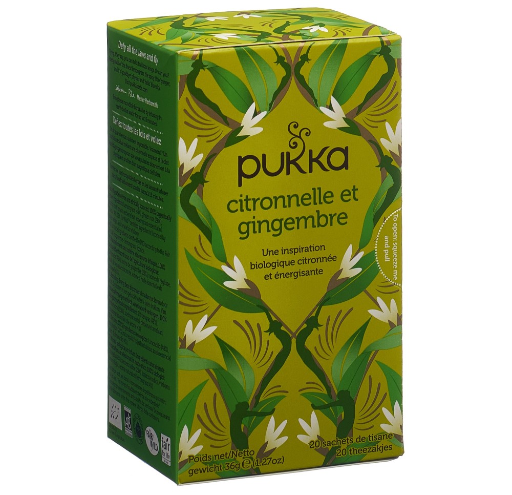 PUKKA Citronnelle et Gingembre thé bio sach 20 pce PUKKA Citronnelle et Gingembre thé bio sach 20 pce