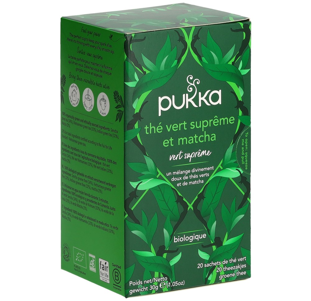 PUKKA Thé Vert Matcha Suprême thé bio sach 20 pce PUKKA Thé Vert Matcha Suprême thé bio sach 20 pce