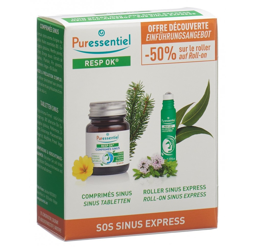 PURESSENTIEL coffret sinus comprimés+roller