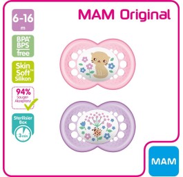 MAM Original lolette silicone 6-16m Girl 2 pce