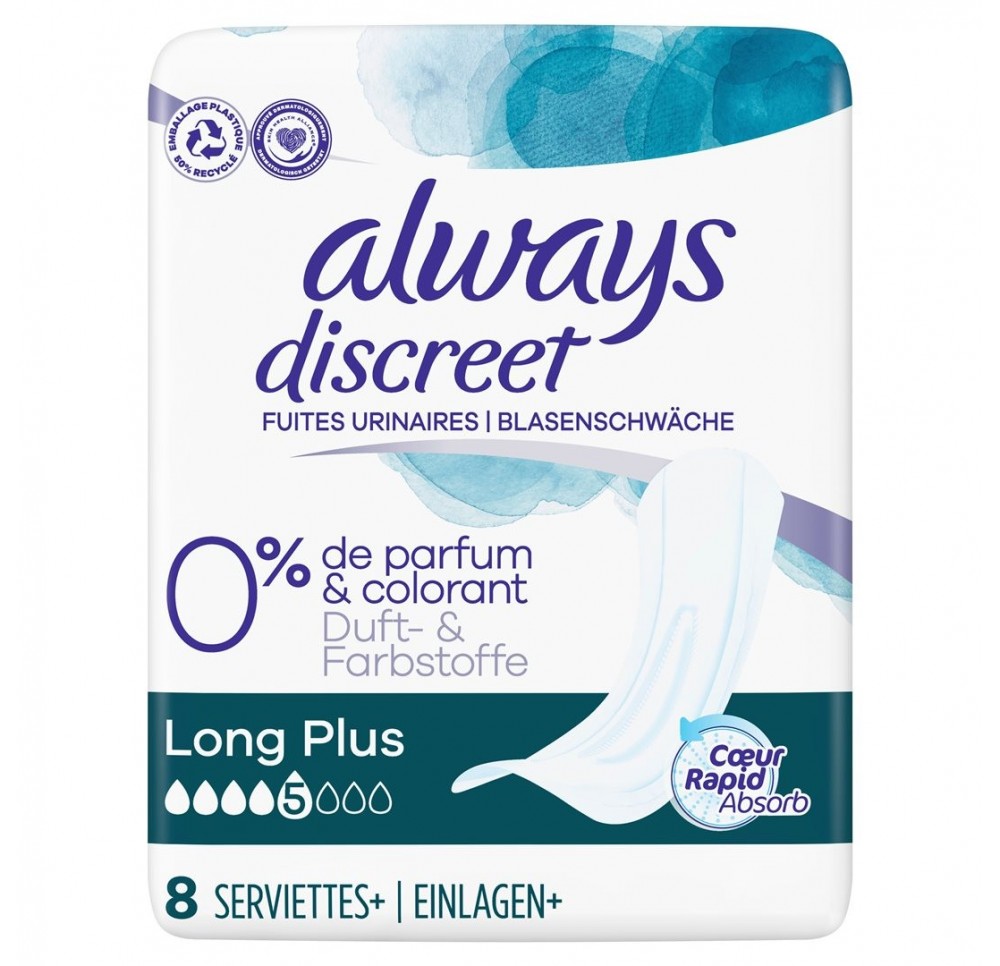 ALWAYS Discreet incontinence Long Plus 0% 8 pce