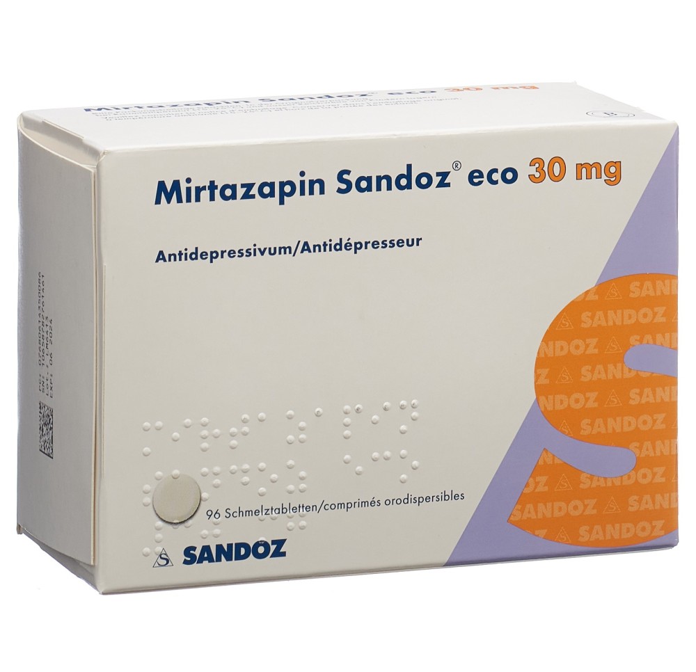 MIRTAZAPINE Sandoz eco cpr orodisp 30 mg 96 pce MIRTAZAPINE Sandoz eco cpr orodisp 30 mg 96 pce