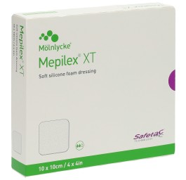 MEPILEX Safetac XT 10x10cm stérile 5 pce