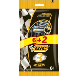 BIC 3 Action rasoir 3-lames pour homme 6+2pce