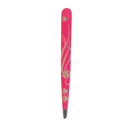 HAUSMANN pince à épiler biseaut Swarovski rose