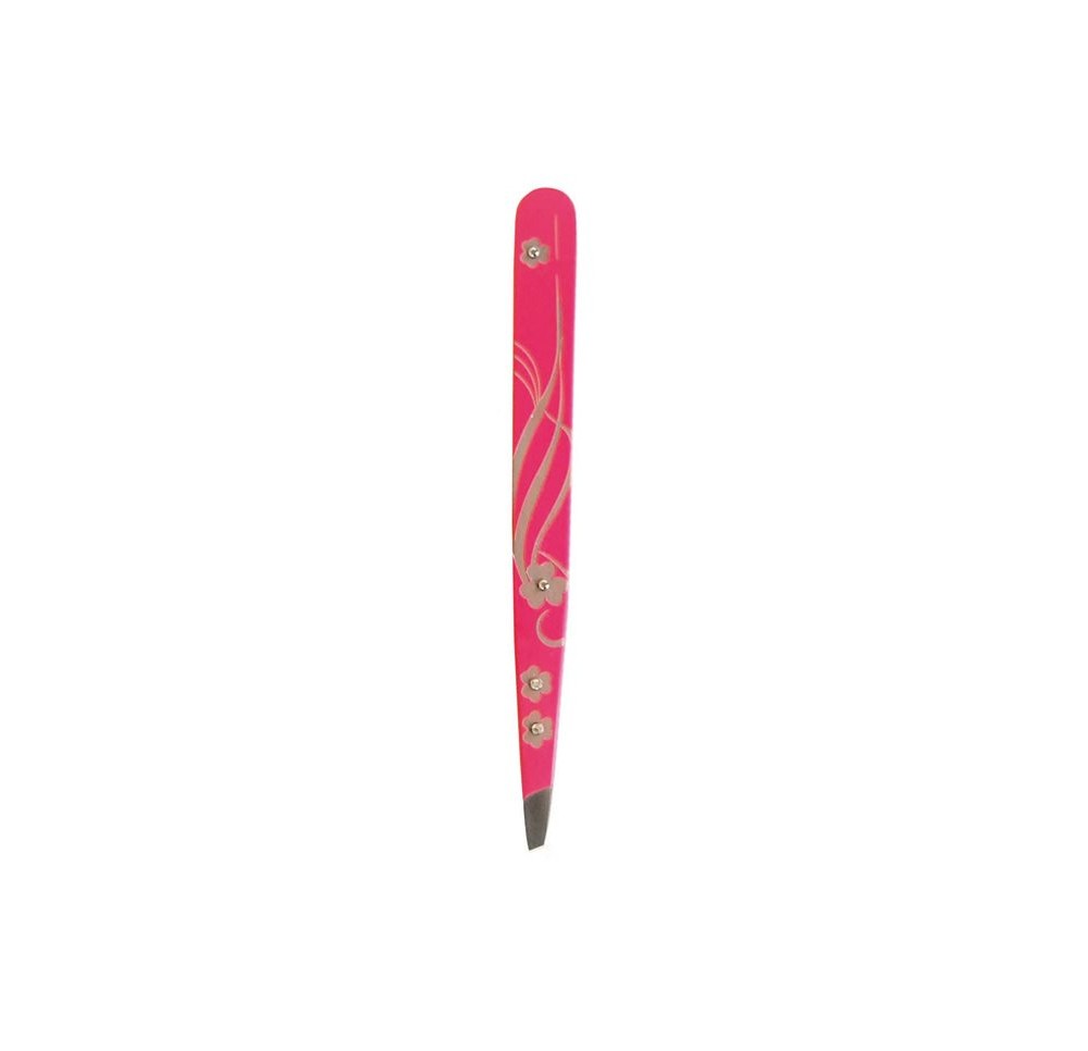 HAUSMANN pince à épiler biseaut Swarovski rose
