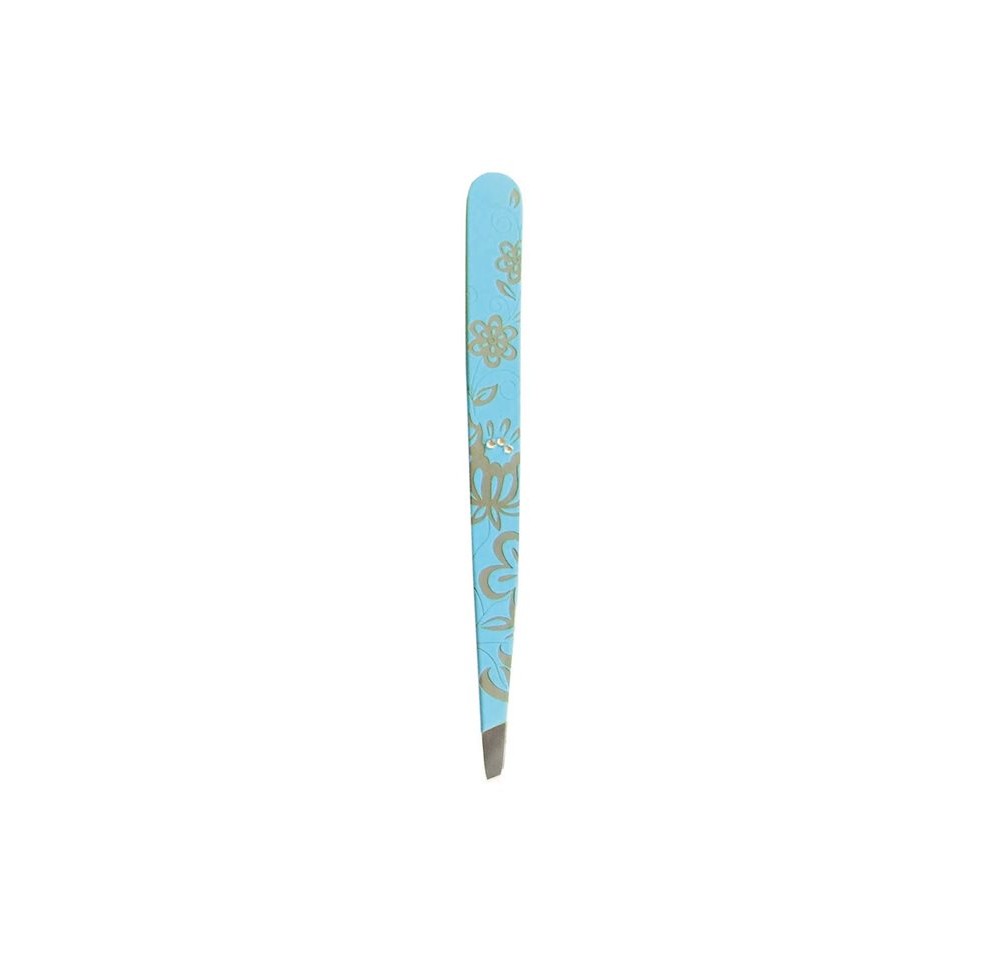 HAUSMANN pince à épiler biseaut Swarovski bleu