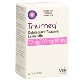 TRIUMEQ cpr pell 50mg/600mg/300mg bte 30 pce
