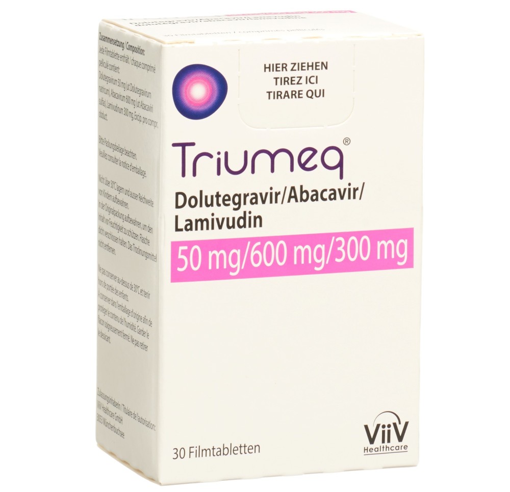 TRIUMEQ cpr pell 50mg/600mg/300mg bte 30 pce TRIUMEQ cpr pell 50mg/600mg/300mg bte 30 pce