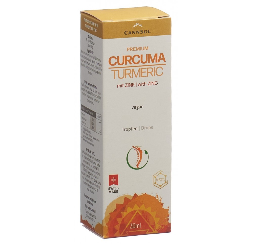 CANNSOL premium curcuma avec zinc gouttes 30 ml