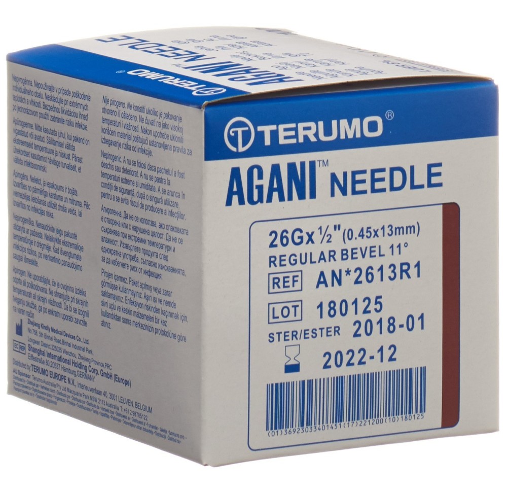 TERUMO Aga aigu usa uniq 26G 0.45x13mm bru 100 pce