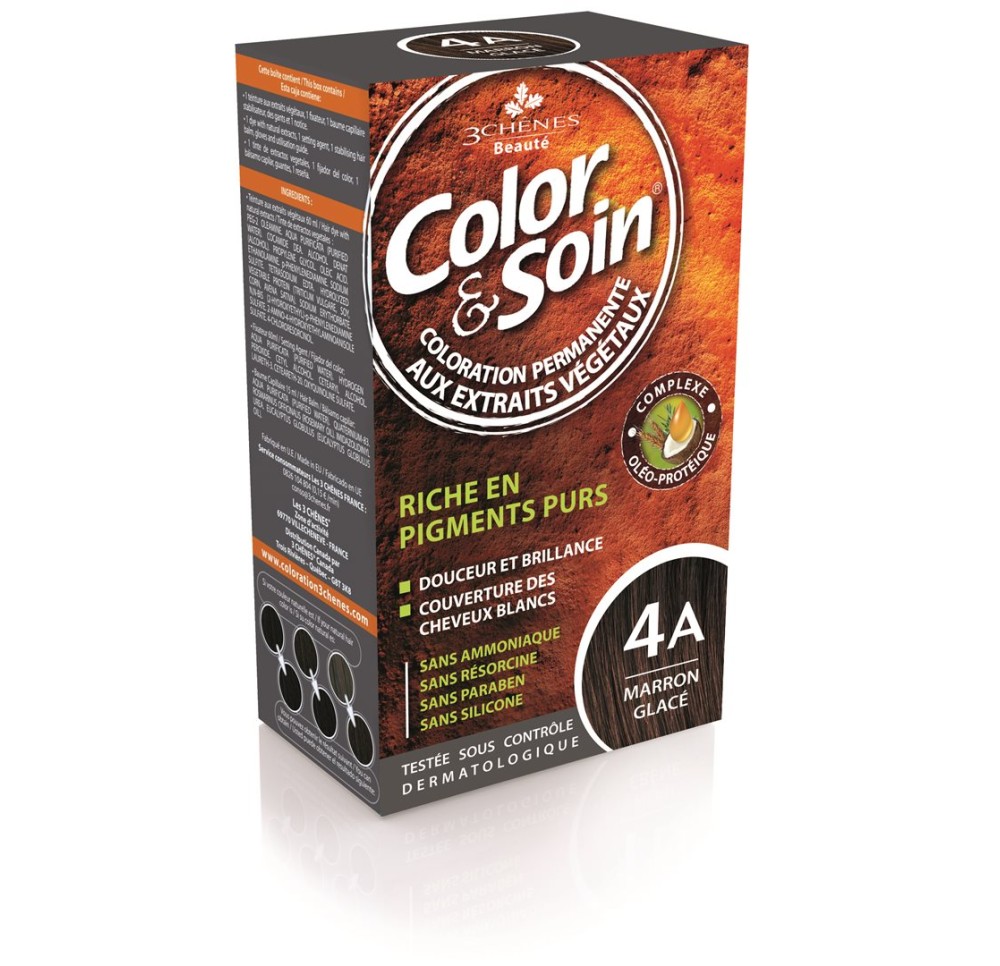 COLOR & SOIN coloration 4A marron glacé 135 ml COLOR & SOIN coloration 4A marron glacé 135 ml