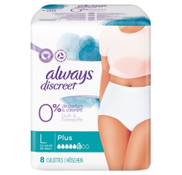 ALWAYS Discreet incontinence Pants L Plus 0% 8 pce