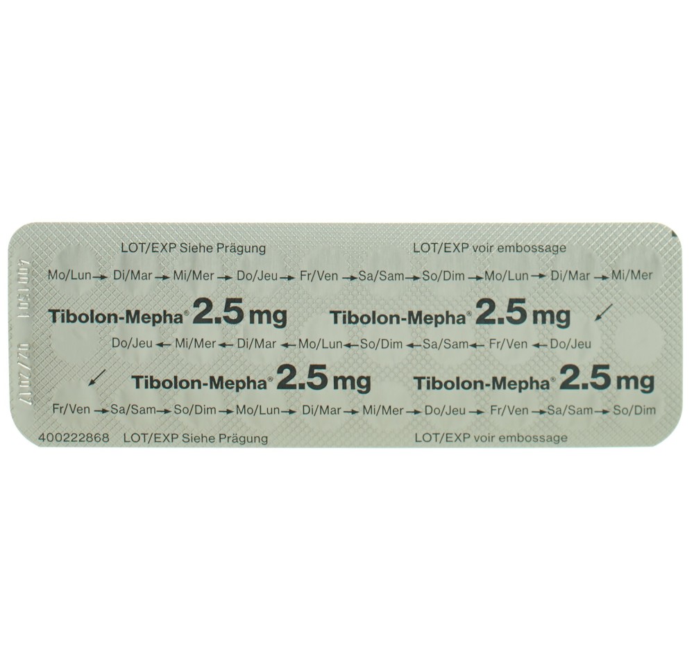 TIBOLON Mepha cpr 2.5 mg 3 x 28 pce TIBOLON Mepha cpr 2.5 mg 3 x 28 pce