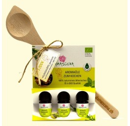 DAMASCENA coffret arômes pour cuisiner cuill bois