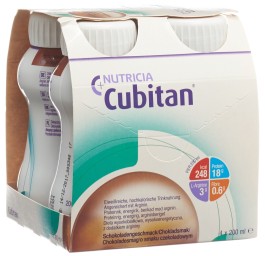 CUBITAN aliment orale chocolat 4 x 200 ml
