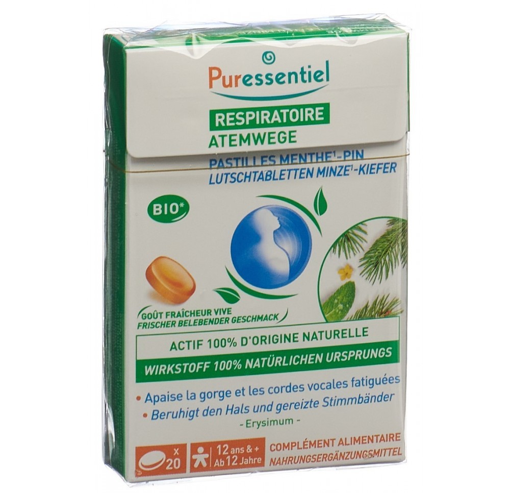 PURESSENTIEL pasti respiratoire ment-pin fl 20 pce