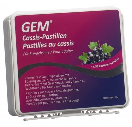 GEM pastilles à la cassis s sucre 36 pce