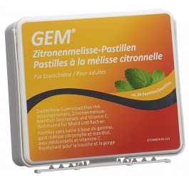 GEM pastilles mélisse citronnelle s sucre 36 pce