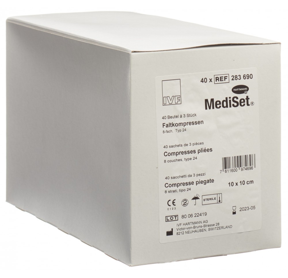 MEDISET IVF comp pli typ 24 10x10cm 8c 40 x 3 pce