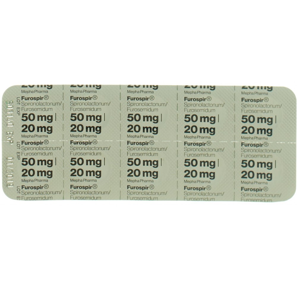 FUROSPIR Lactab 50mg/20mg 50 pce