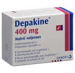 DEPAKINE subst sèche 400 mg c solv 4 ml flac