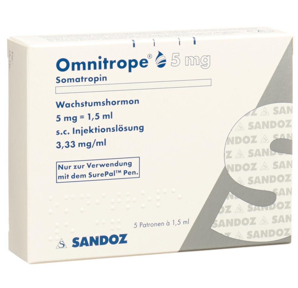 OMNITROPE cart SurePal sol inj 5 mg/1.5ml 5 pce OMNITROPE cart SurePal sol inj 5 mg/1.5ml 5 pce