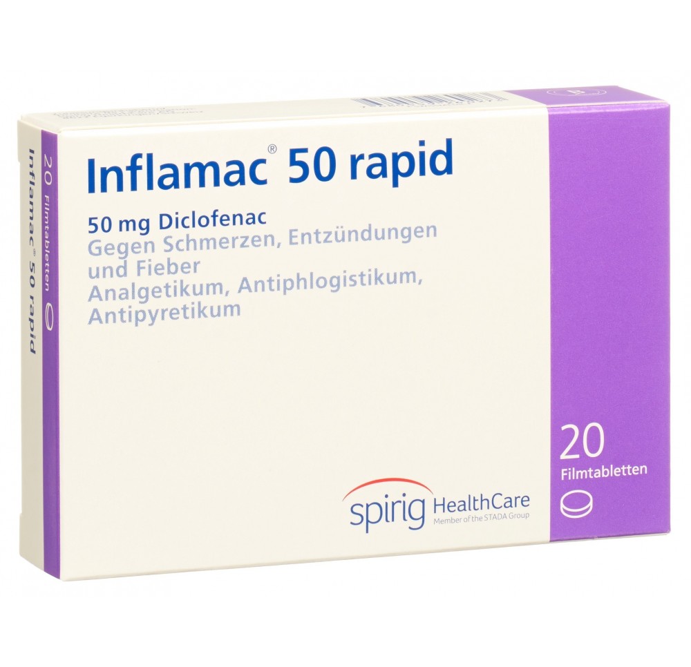 INFLAMAC rapide cpr pell 50 mg 20 pce