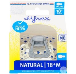 DIFRAX sucette natural 18+M silicone