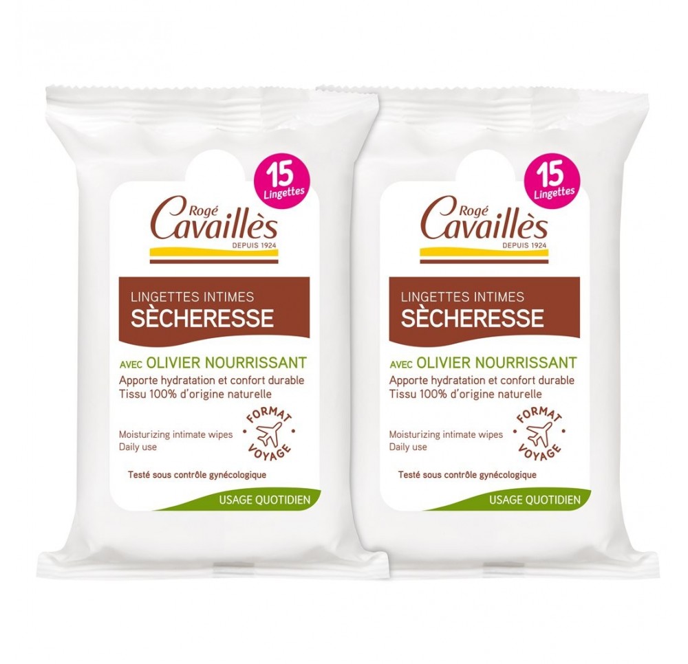 ROGE CAVAILLES Lingettes Intimes Sé Duo 2 x 15 pce