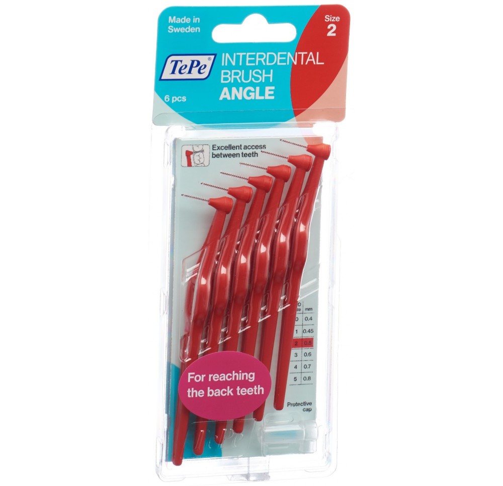 TEPE Angle brosse interdentaire 0.5mm rouge 6 pce