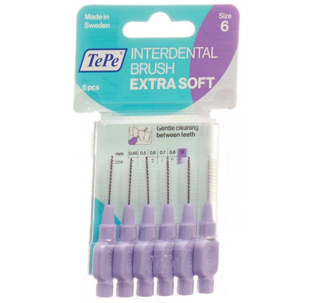 TEPE Interden Brush 1.1mm x-soft viol blist 6 pce