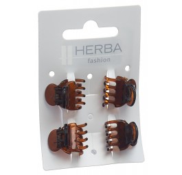 HERBA petite pince 1.6cm brun 4 pce