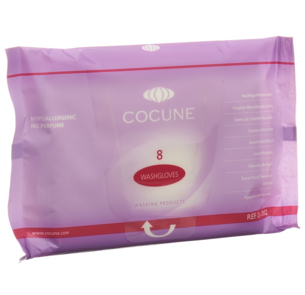 COCUNE gants de toilettes humides s parfum 8 pce