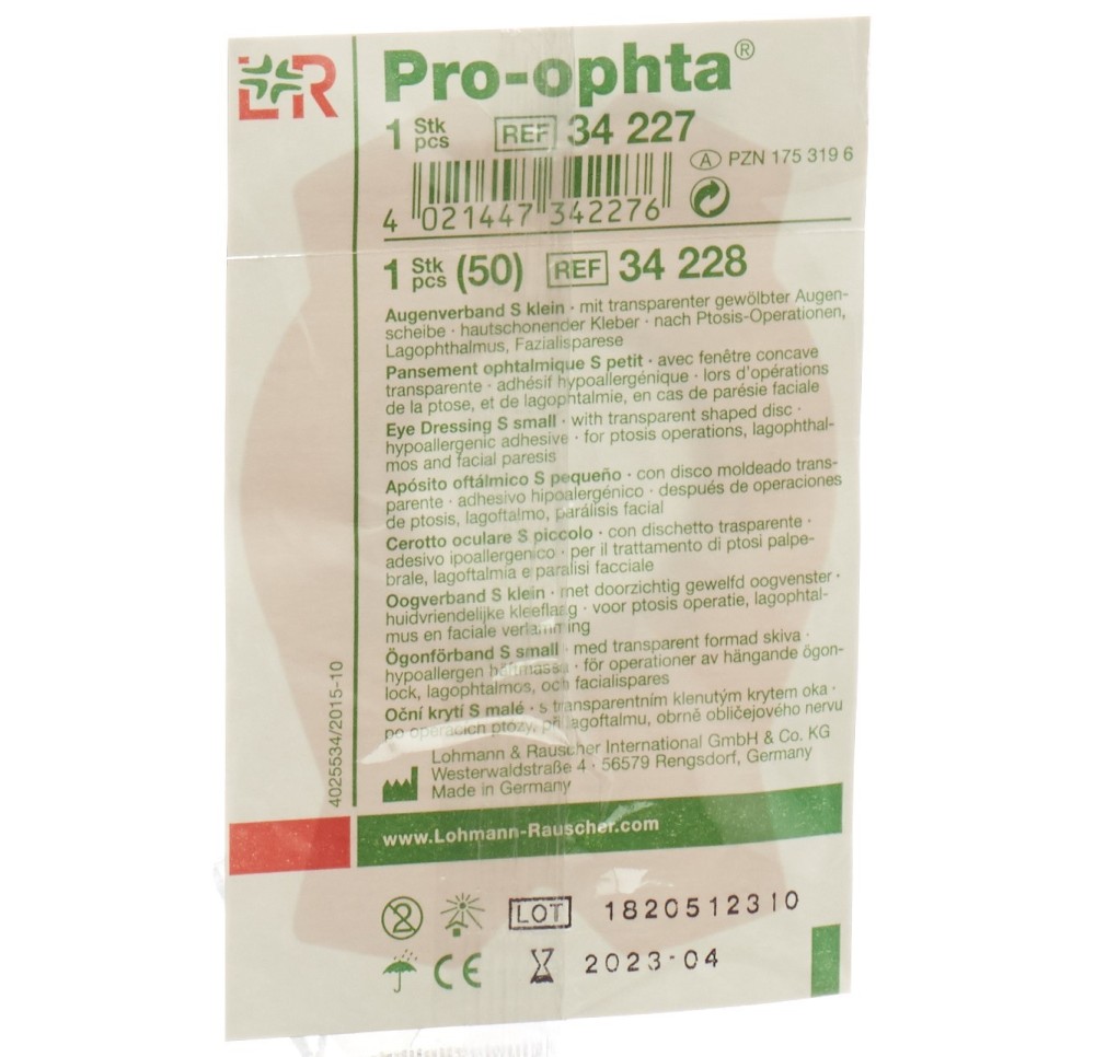 PRO-OPHTA compr oculaire S transparente PRO-OPHTA compr oculaire S transparente