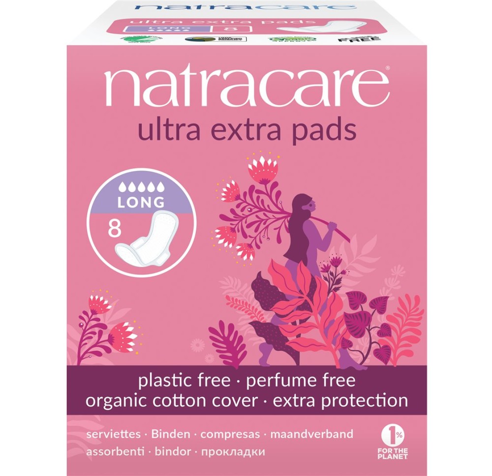 NATRACARE serviettes av ailet ultra ext long 8 pce