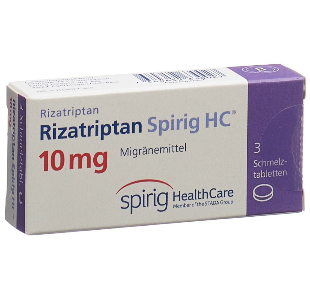 RIZATRIPTAN Spirig HC cpr orodisp 10 mg 3 pce RIZATRIPTAN Spirig HC cpr orodisp 10 mg 3 pce