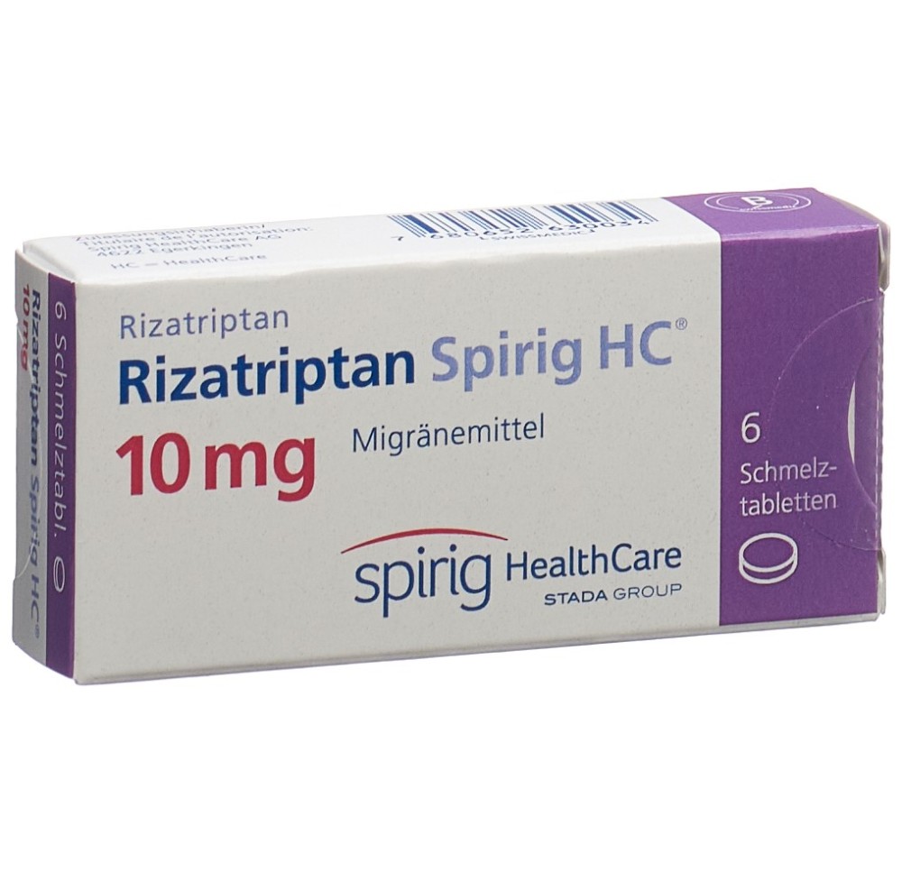RIZATRIPTAN Spirig HC cpr orodisp 10 mg 6 pce RIZATRIPTAN Spirig HC cpr orodisp 10 mg 6 pce