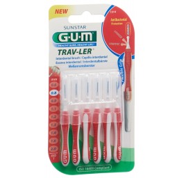 GUM Trav-Ler 0.8mm ISO1 cyl rouge 6 pce