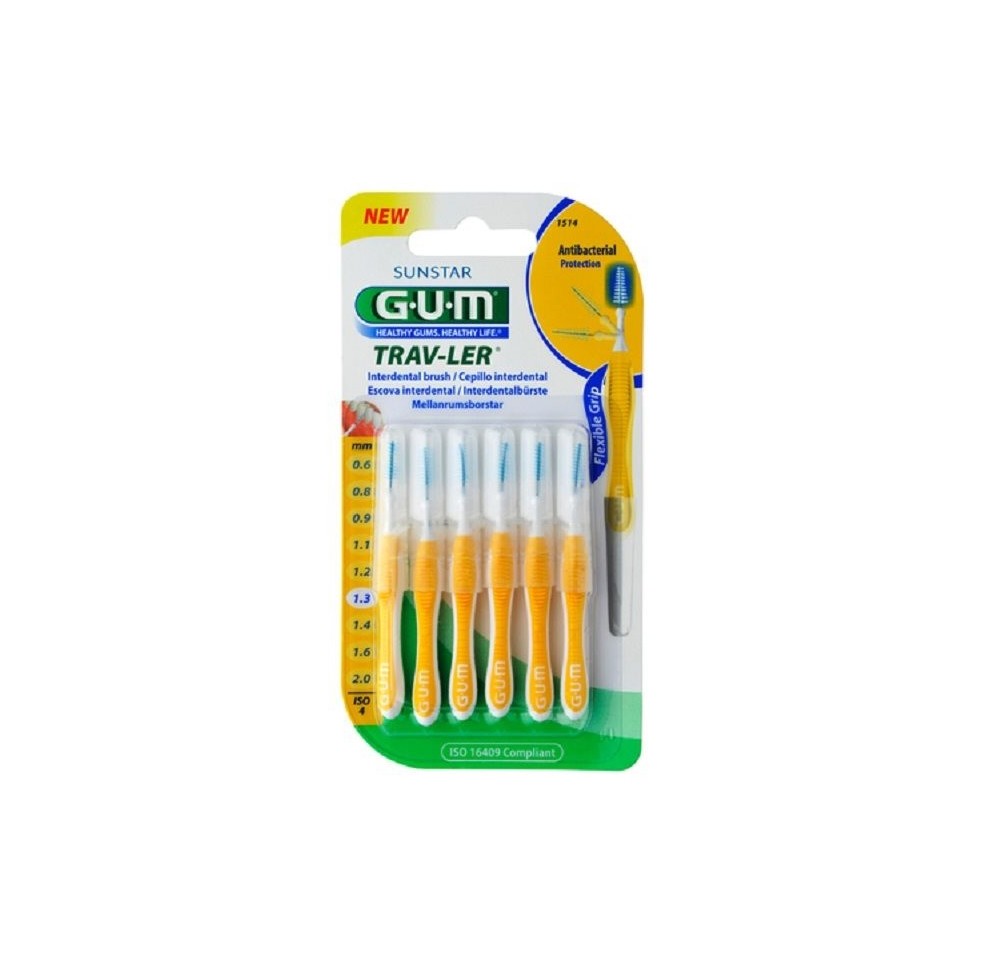 GUM Trav-Ler 1.3mm ISO4 con jaune 6 pce