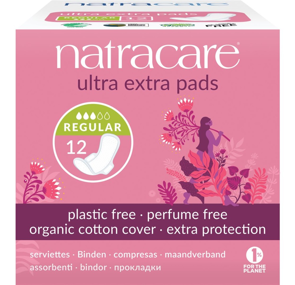 NATRACARE serviettes av ailet ultra ext nor 12 pce