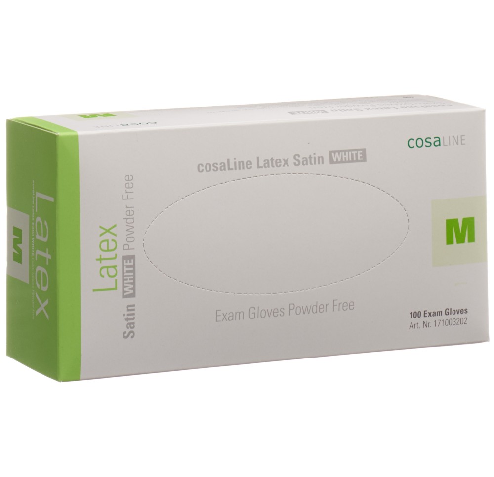 COSALINE Gants examen M Latex Sat bl non p 100 pce